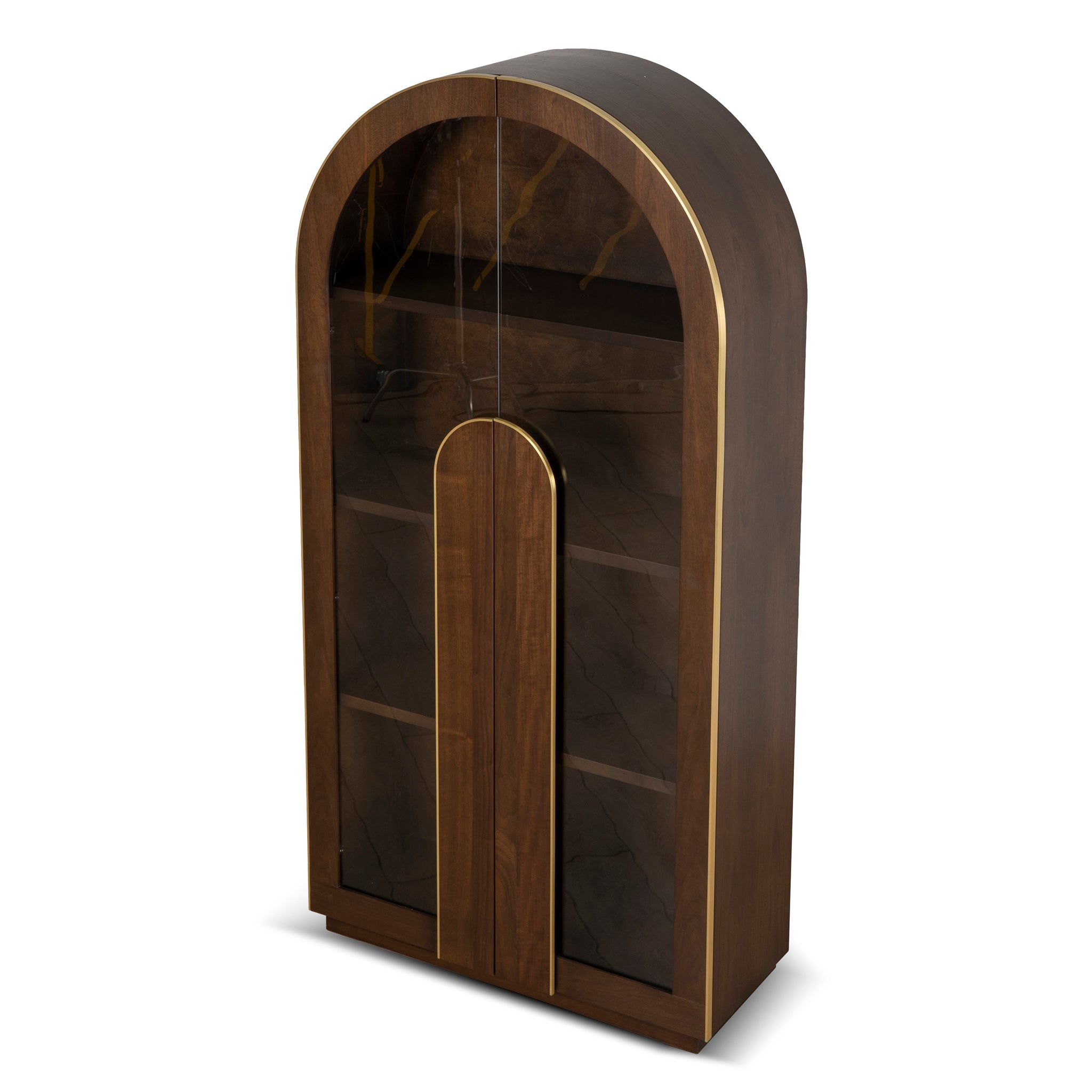 2m (H) Genova Glass Cabinet - Walnut