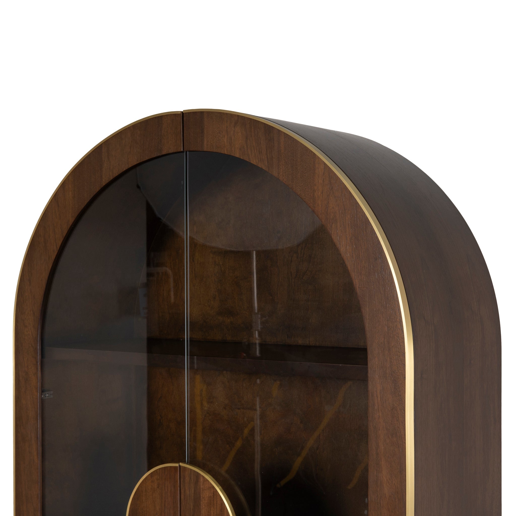 2m (H) Genova Glass Cabinet - Walnut