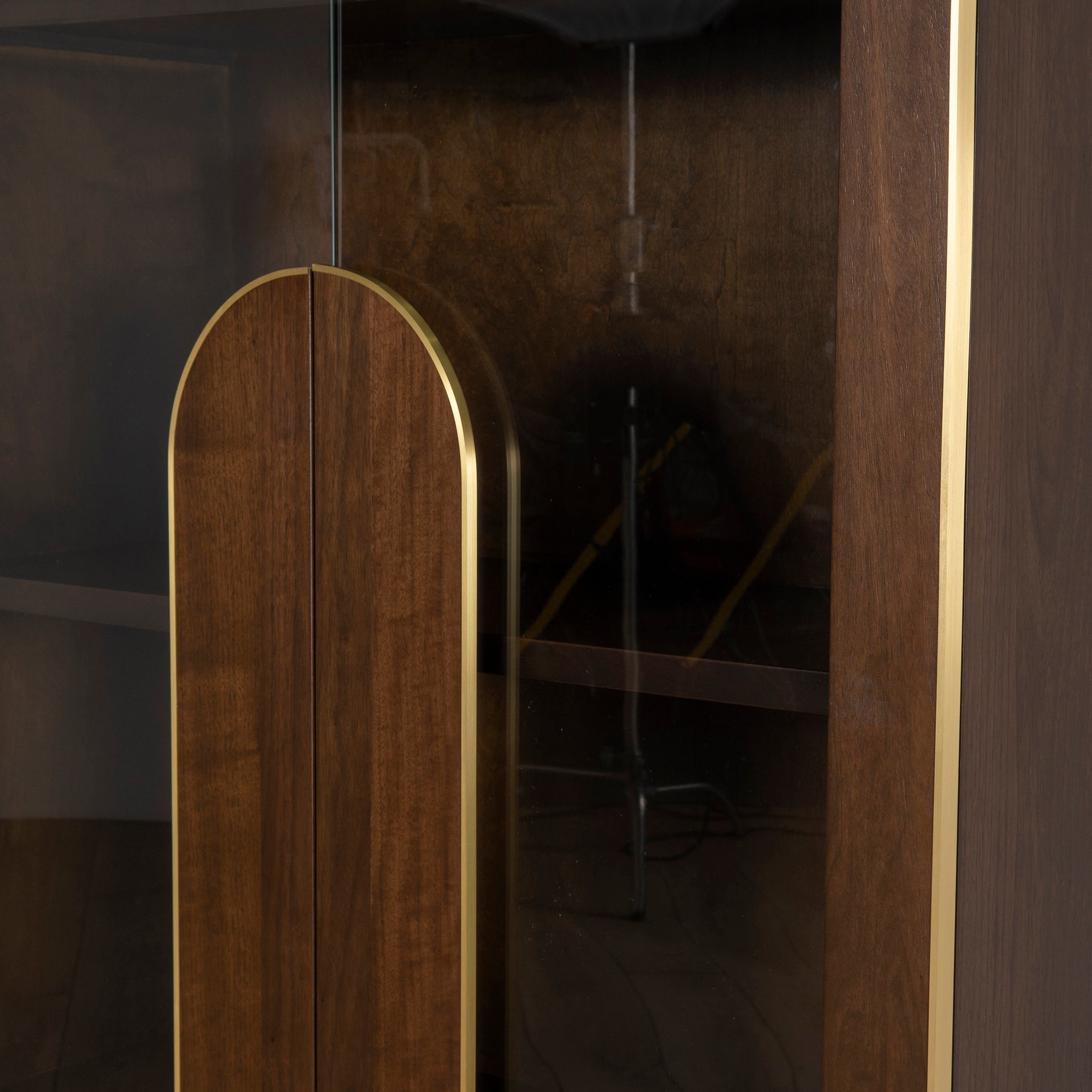 2m (H) Genova Glass Cabinet - Walnut