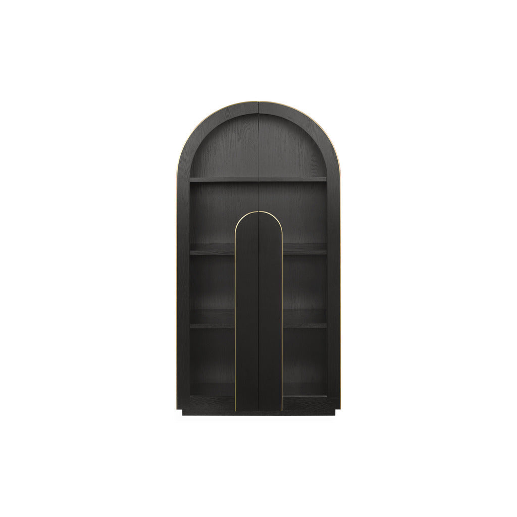 2m (H) Genova Glass Cabinet - Textured Espresso Black