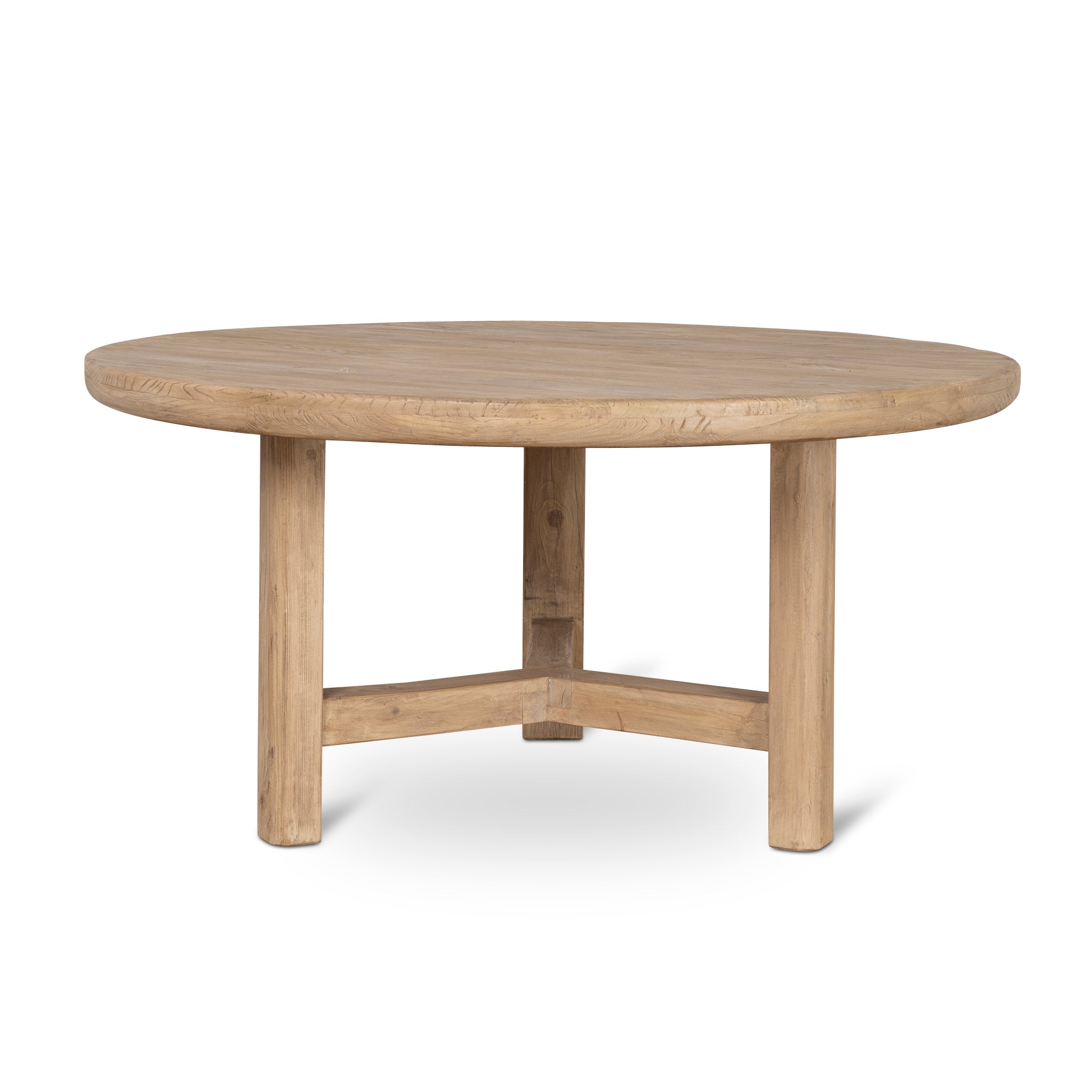 1.52m Elm Round Siena Dining Table - Natural