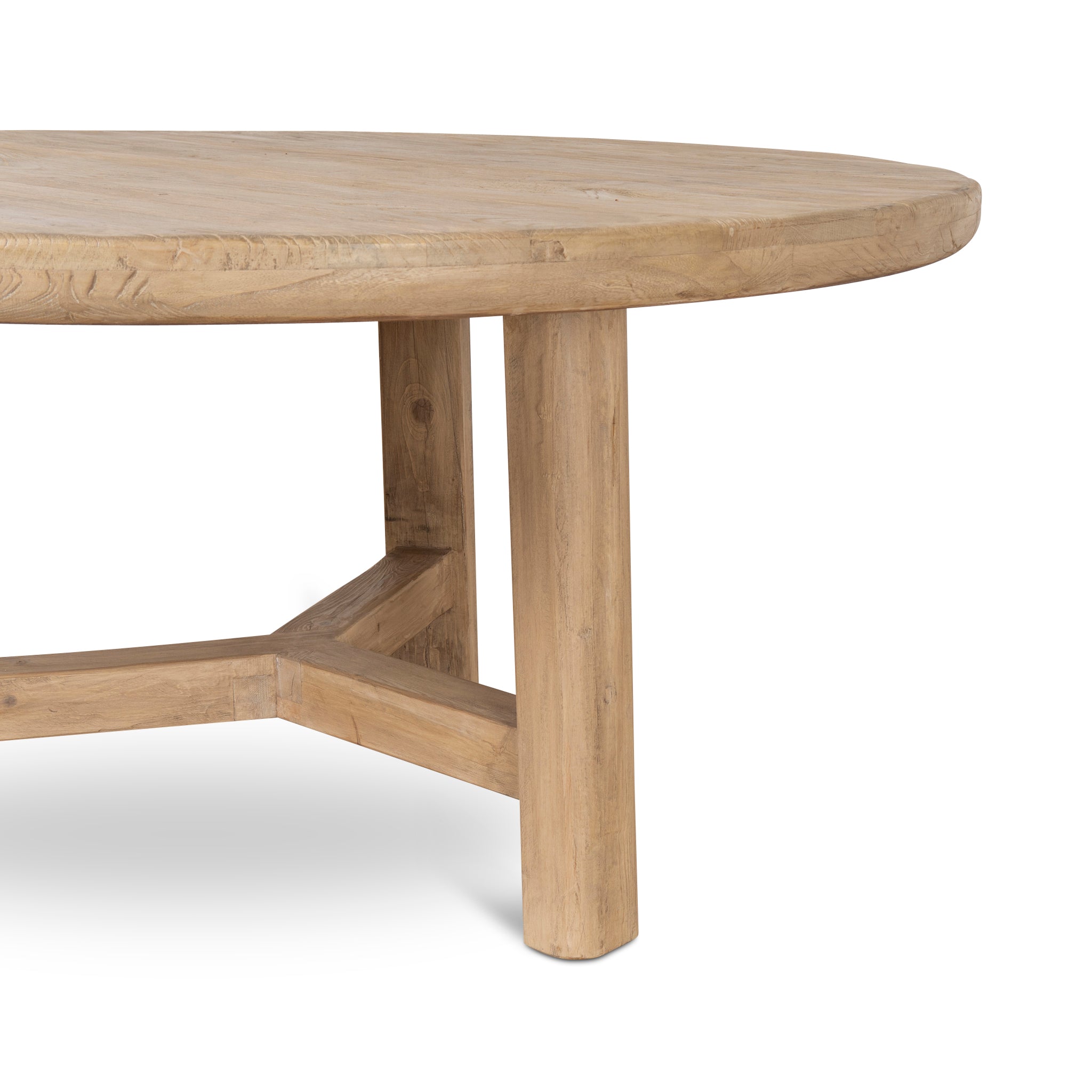 1.52m Elm Round Siena Dining Table - Natural
