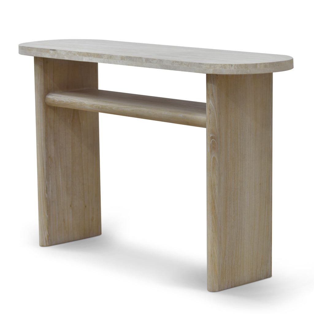 Travertine Marble 1.22m Ferrara Console Table - White Wash