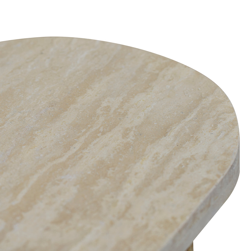 Travertine Marble 1.22m Ferrara Console Table - White Wash