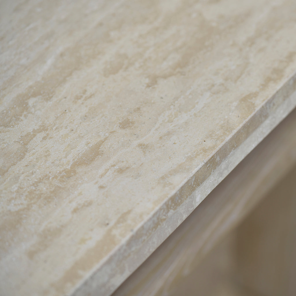 Travertine Marble 1.22m Ferrara Console Table - White Wash