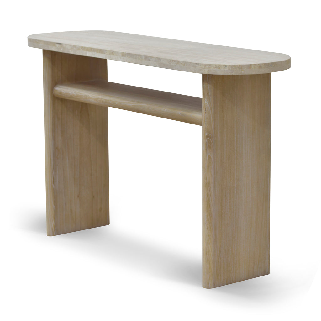 Travertine Marble 1.22m Ferrara Console Table - White Wash