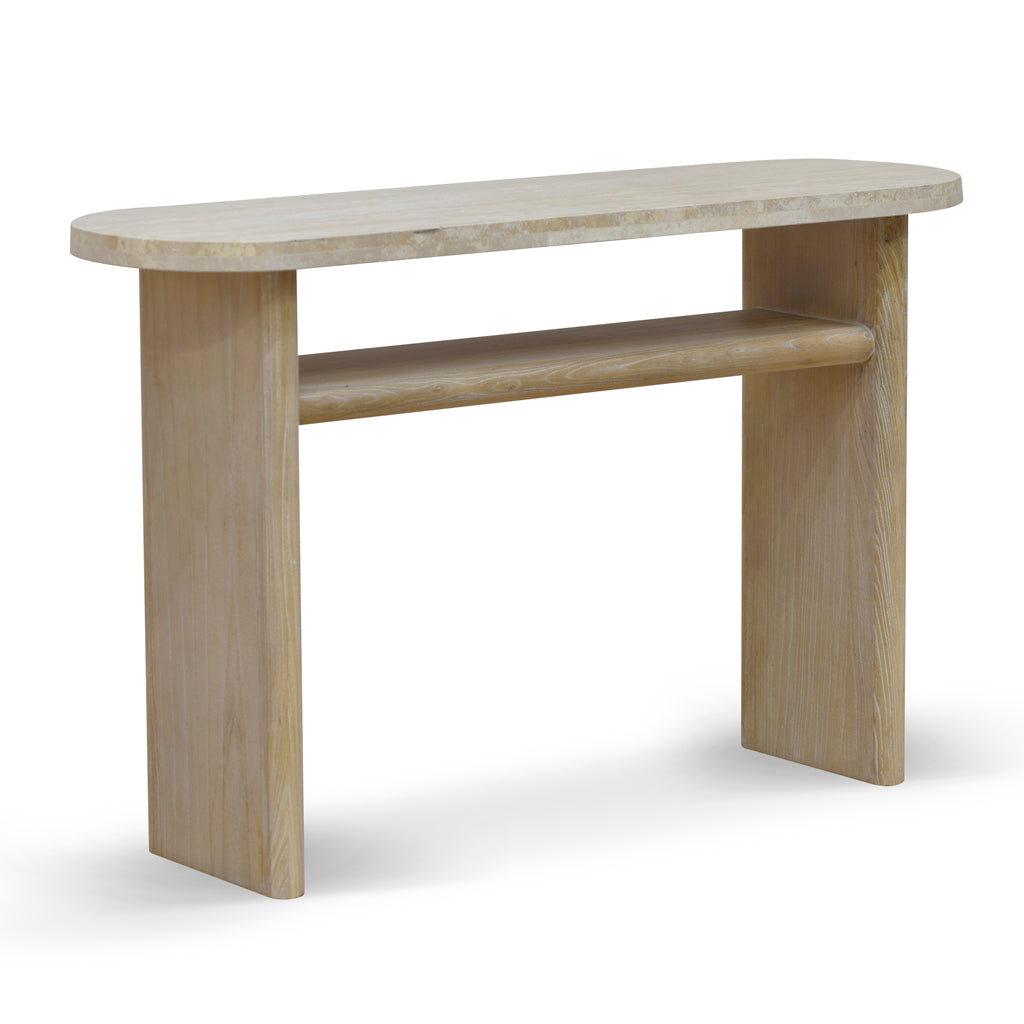 Travertine Marble 1.22m Ferrara Console Table - White Wash