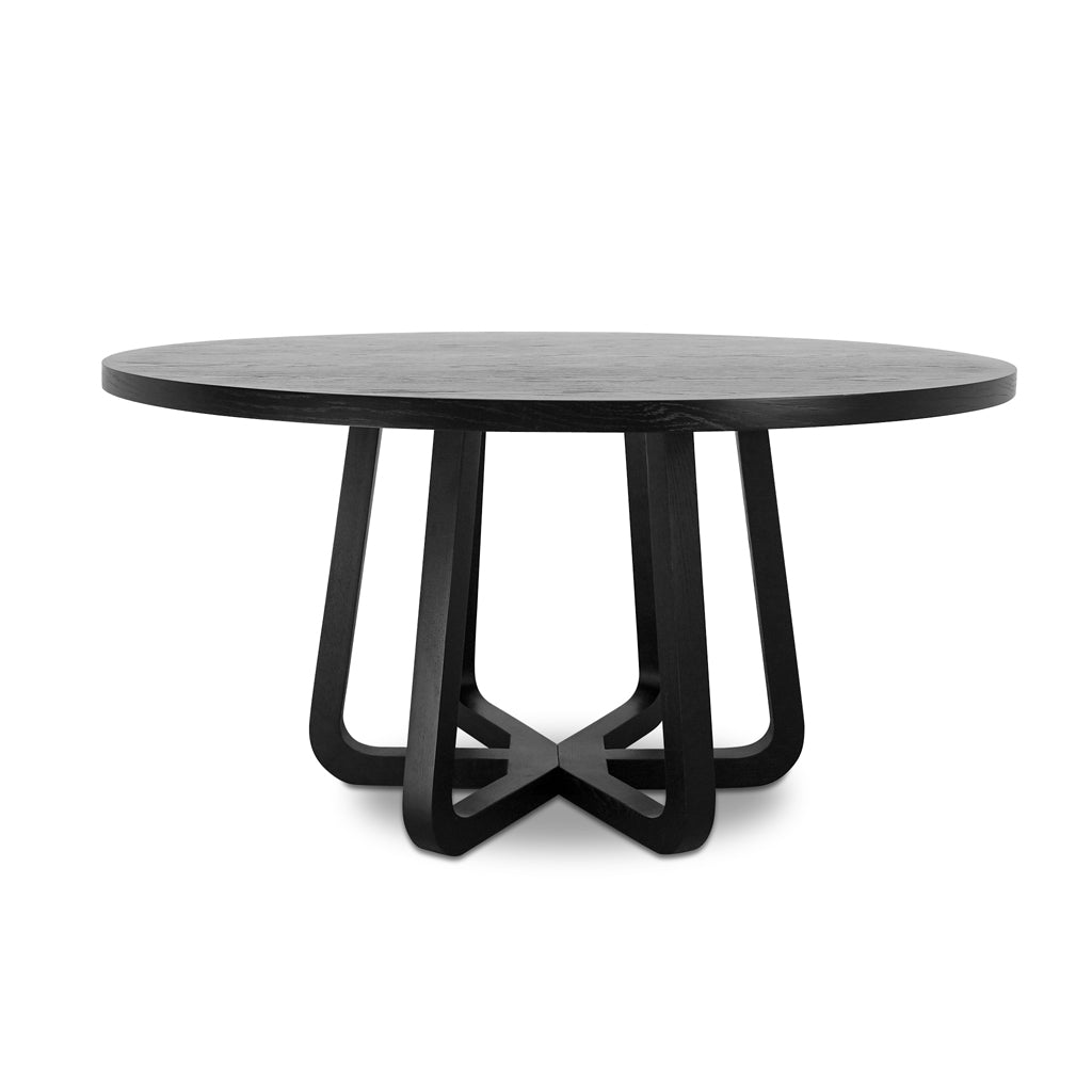 1.5m Round Siena Dining Table - Full Black