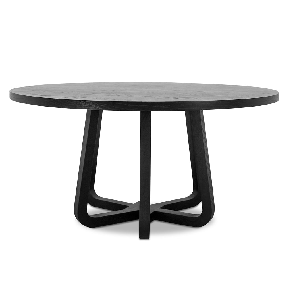 1.5m Round Siena Dining Table - Full Black