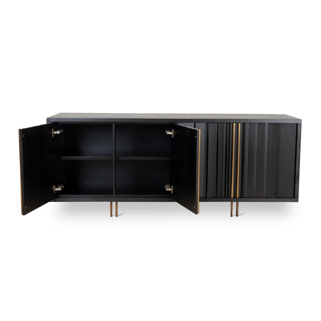 2m Modena Buffet Unit - Textured Espresso Black