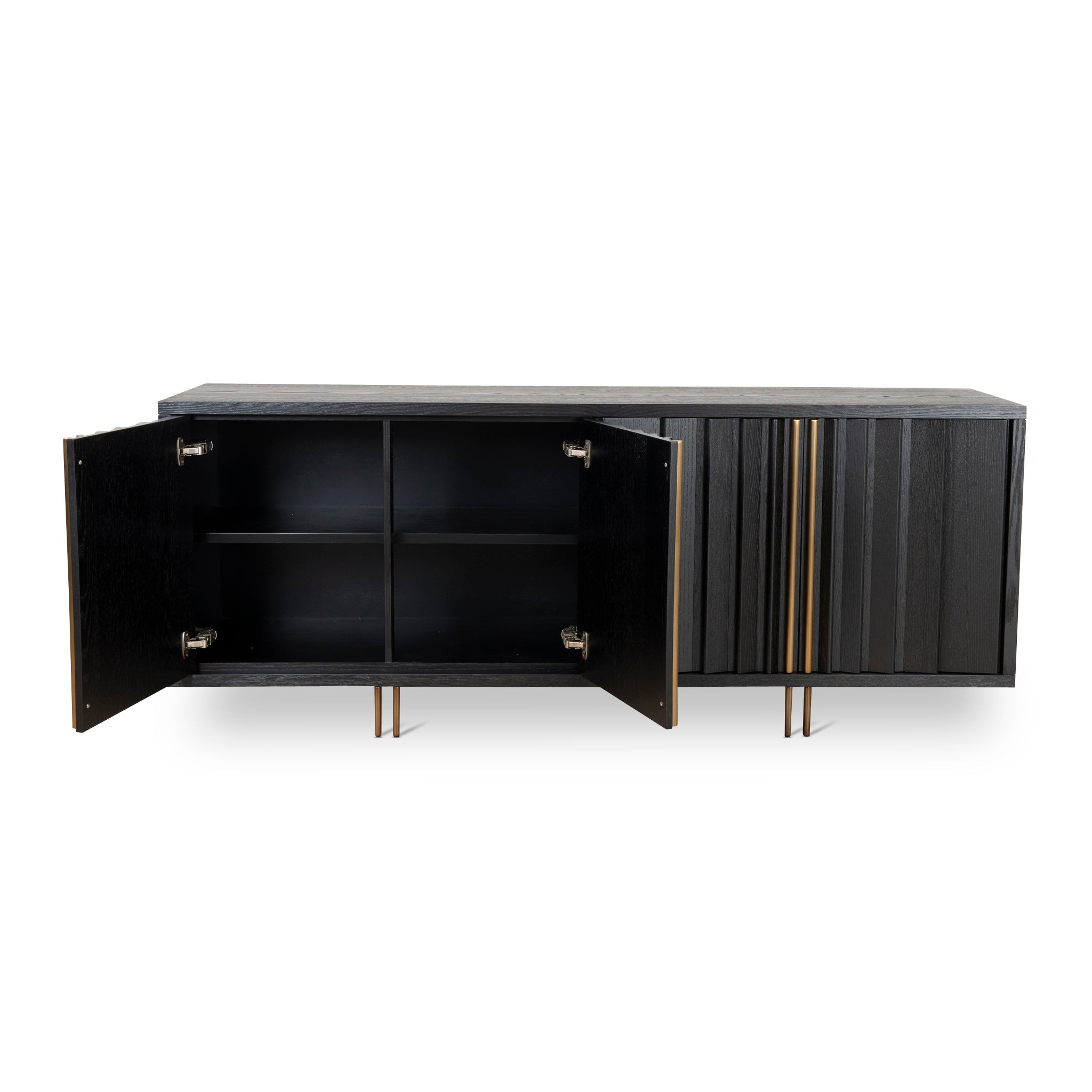 2m Modena Buffet Unit - Textured Espresso Black