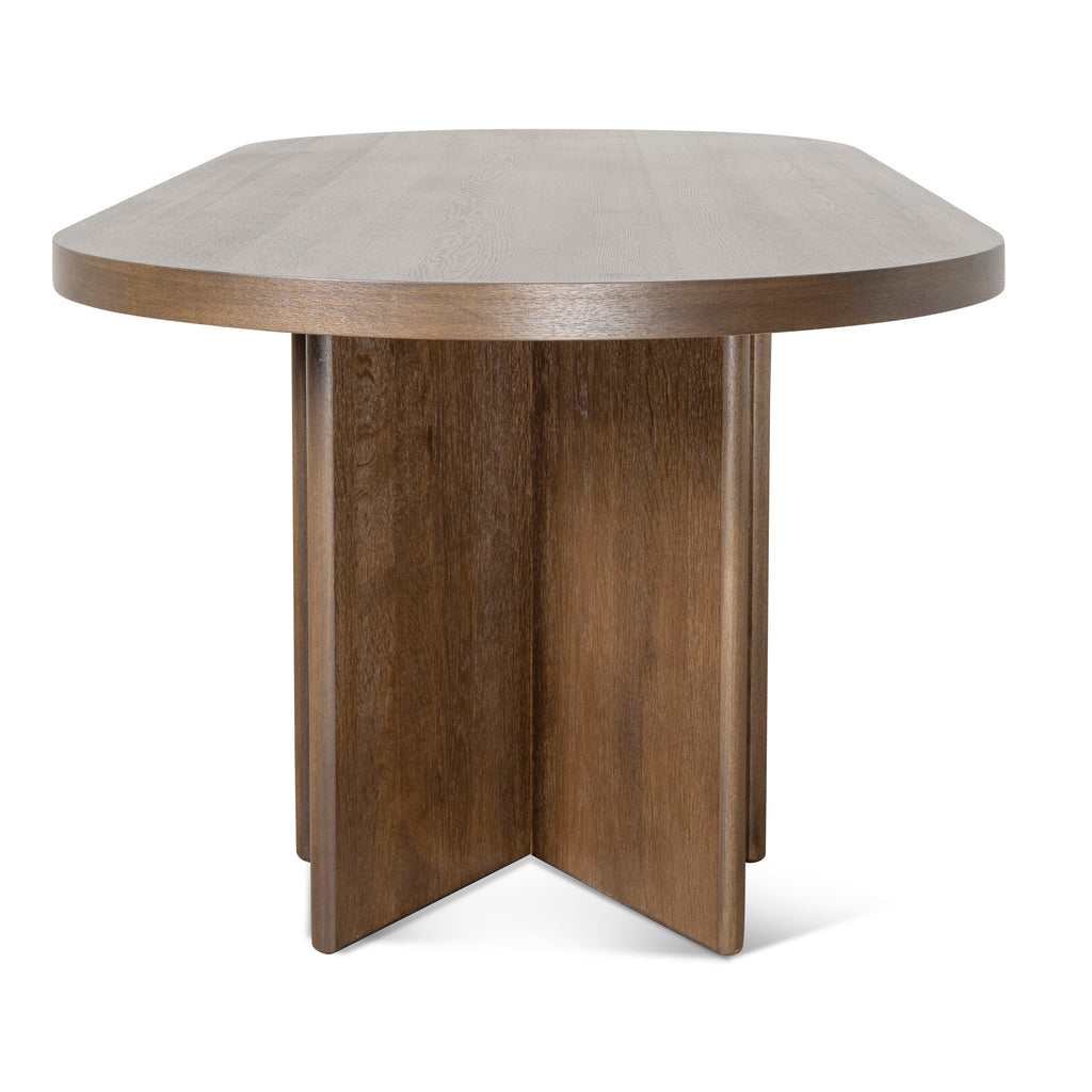 2.4m Pill Shape Siena Dining Table - Caramel Oak