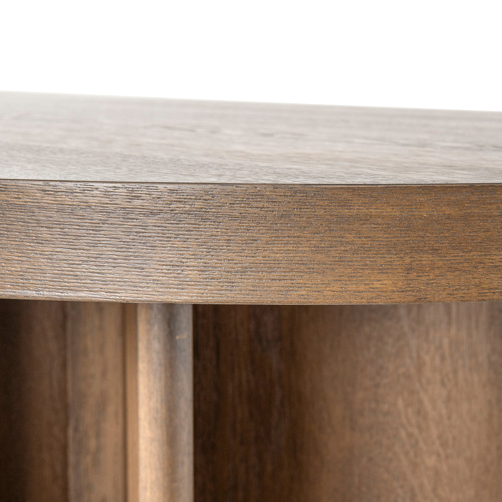 2.4m Pill Shape Siena Dining Table - Caramel Oak