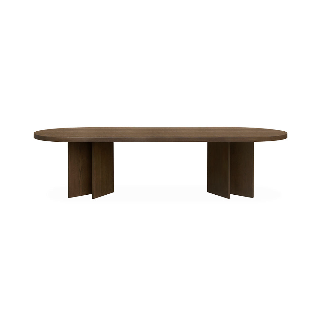 3m Pill Shape Siena Dining Table - Caramel Oak