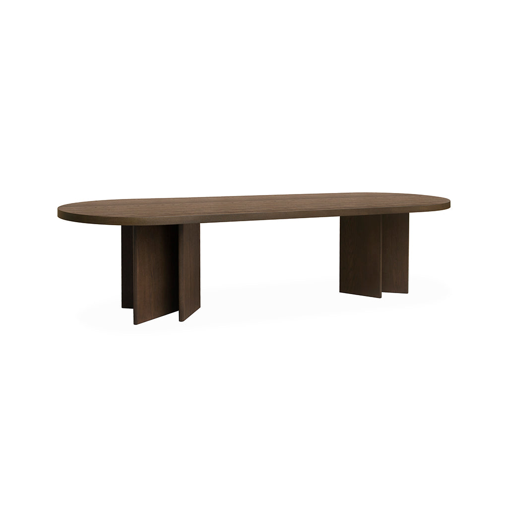 3m Pill Shape Siena Dining Table - Caramel Oak
