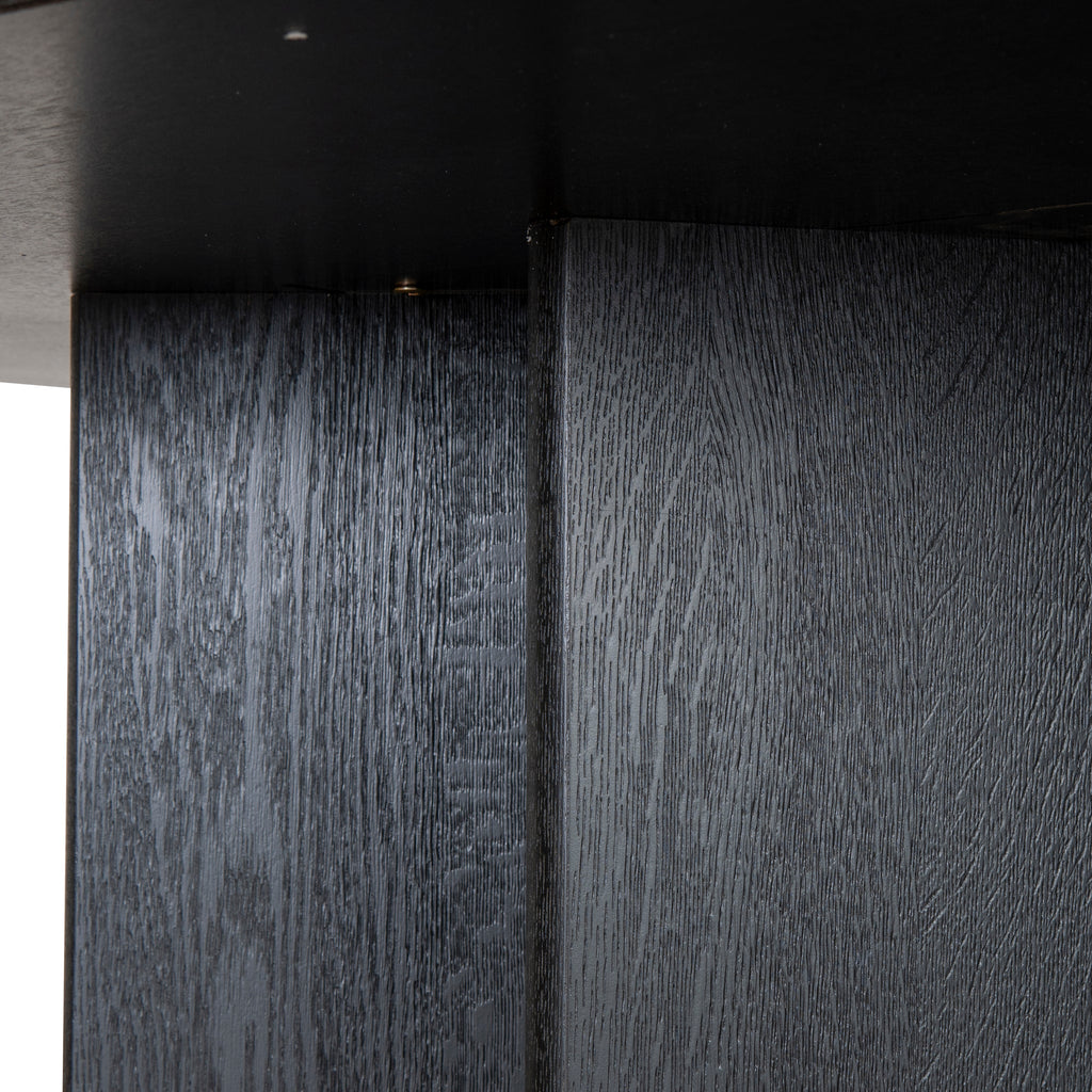 3m Pill Shape Siena Dining Table - Textured Espresso Black