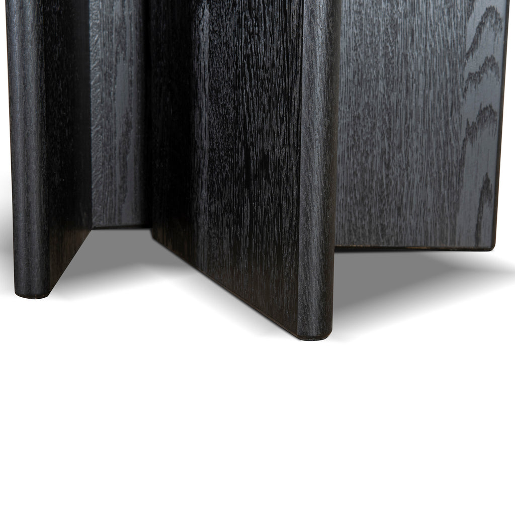 3m Pill Shape Siena Dining Table - Textured Espresso Black