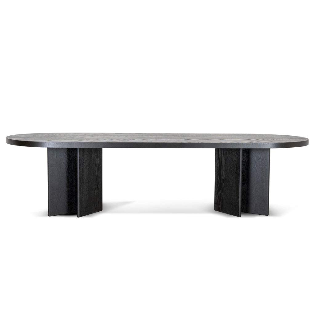 3m Pill Shape Siena Dining Table - Textured Espresso Black