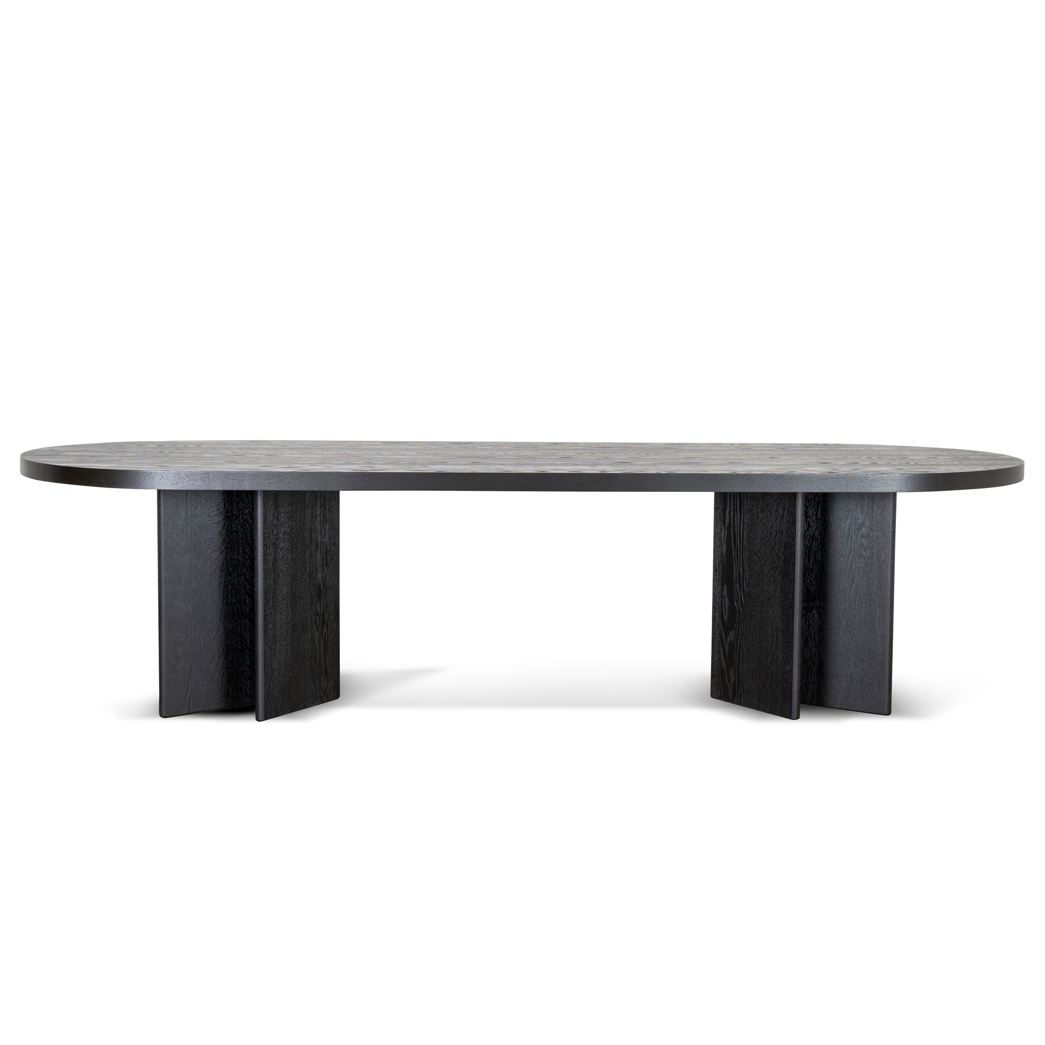 3m Pill Shape Siena Dining Table - Textured Espresso Black