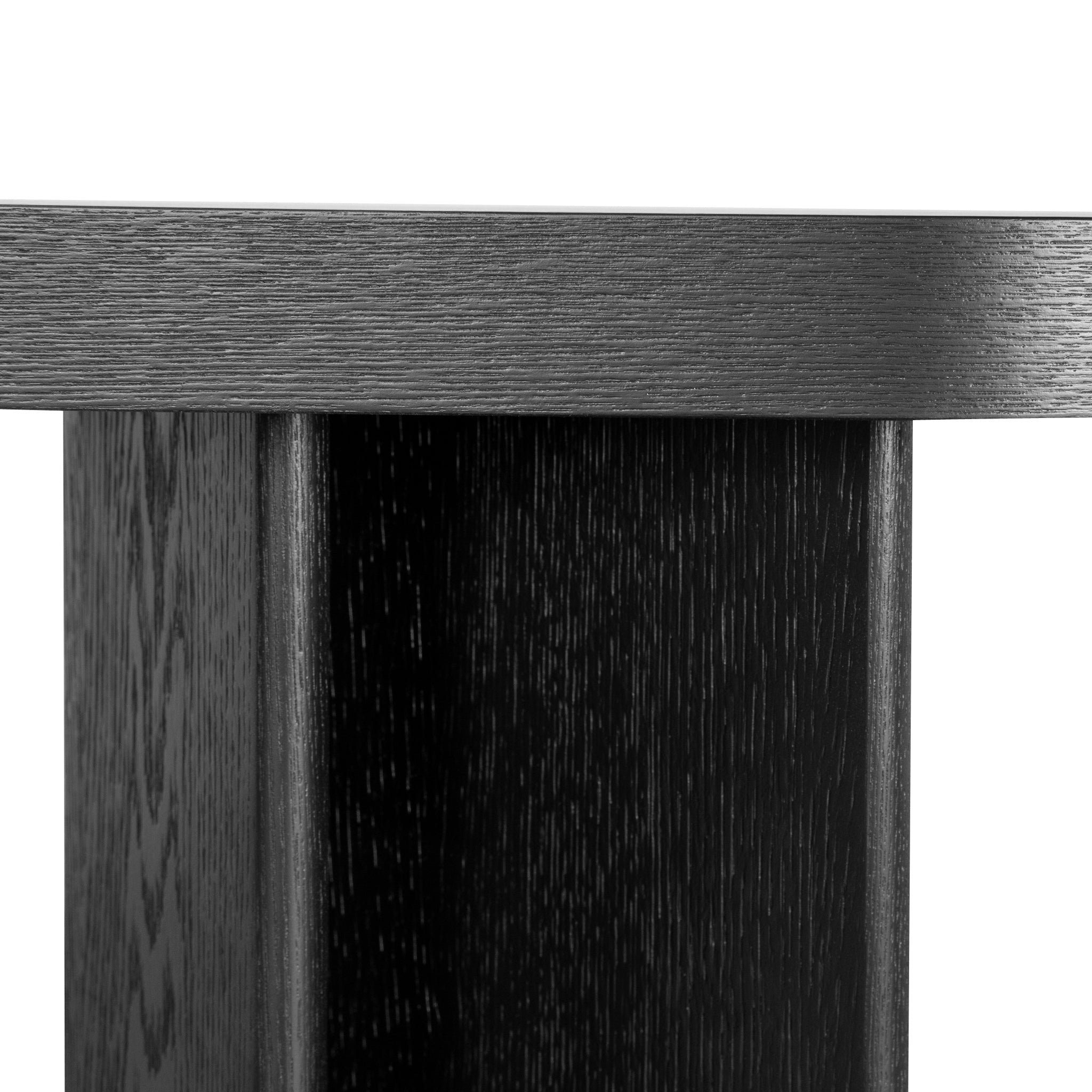 1.3m Pill Shape Ferrara Console Table - Textured Espresso Black