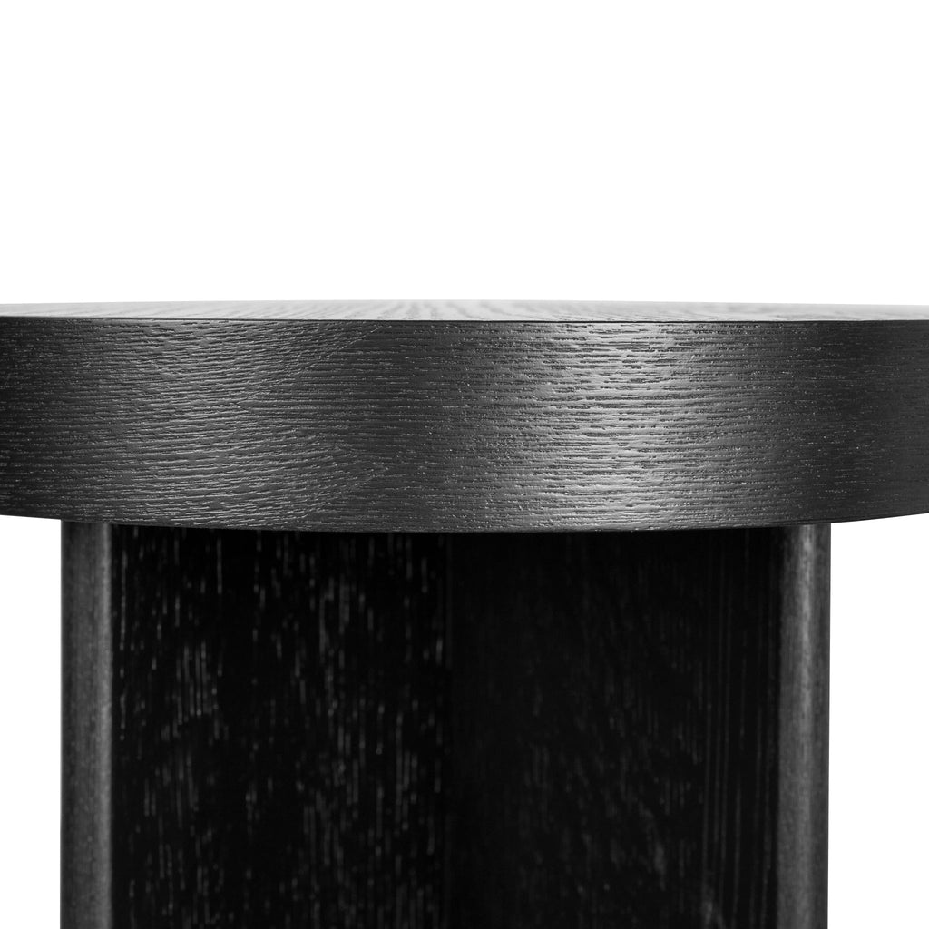1.3m Pill Shape Ferrara Console Table - Textured Espresso Black