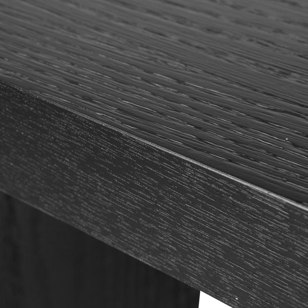 1.3m Pill Shape Ferrara Console Table - Textured Espresso Black