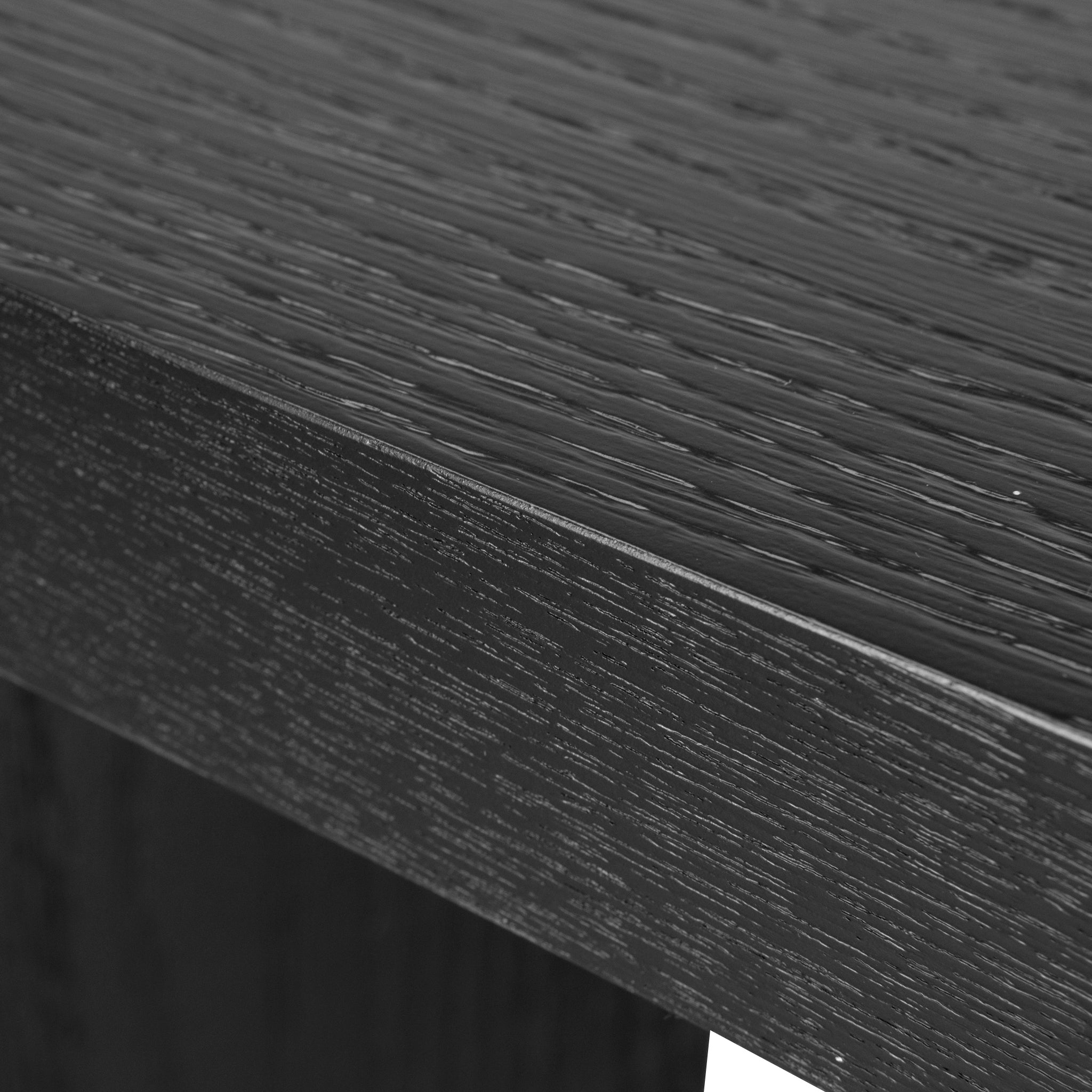 1.3m Pill Shape Ferrara Console Table - Textured Espresso Black