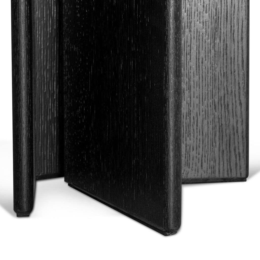 1.3m Pill Shape Ferrara Console Table - Textured Espresso Black