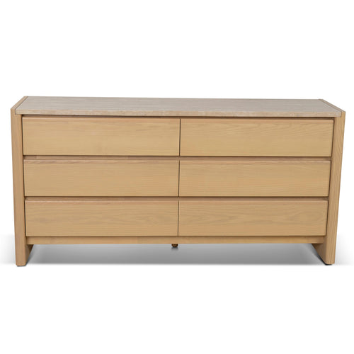 160m Travertine Chest of Drawers - Creme Ash