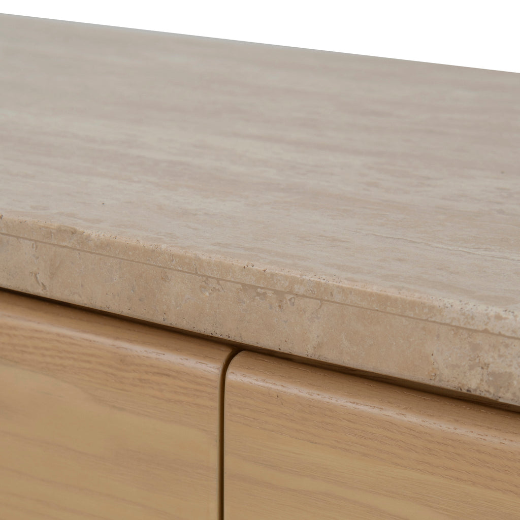 160m Travertine Chest of Drawers - Creme Ash