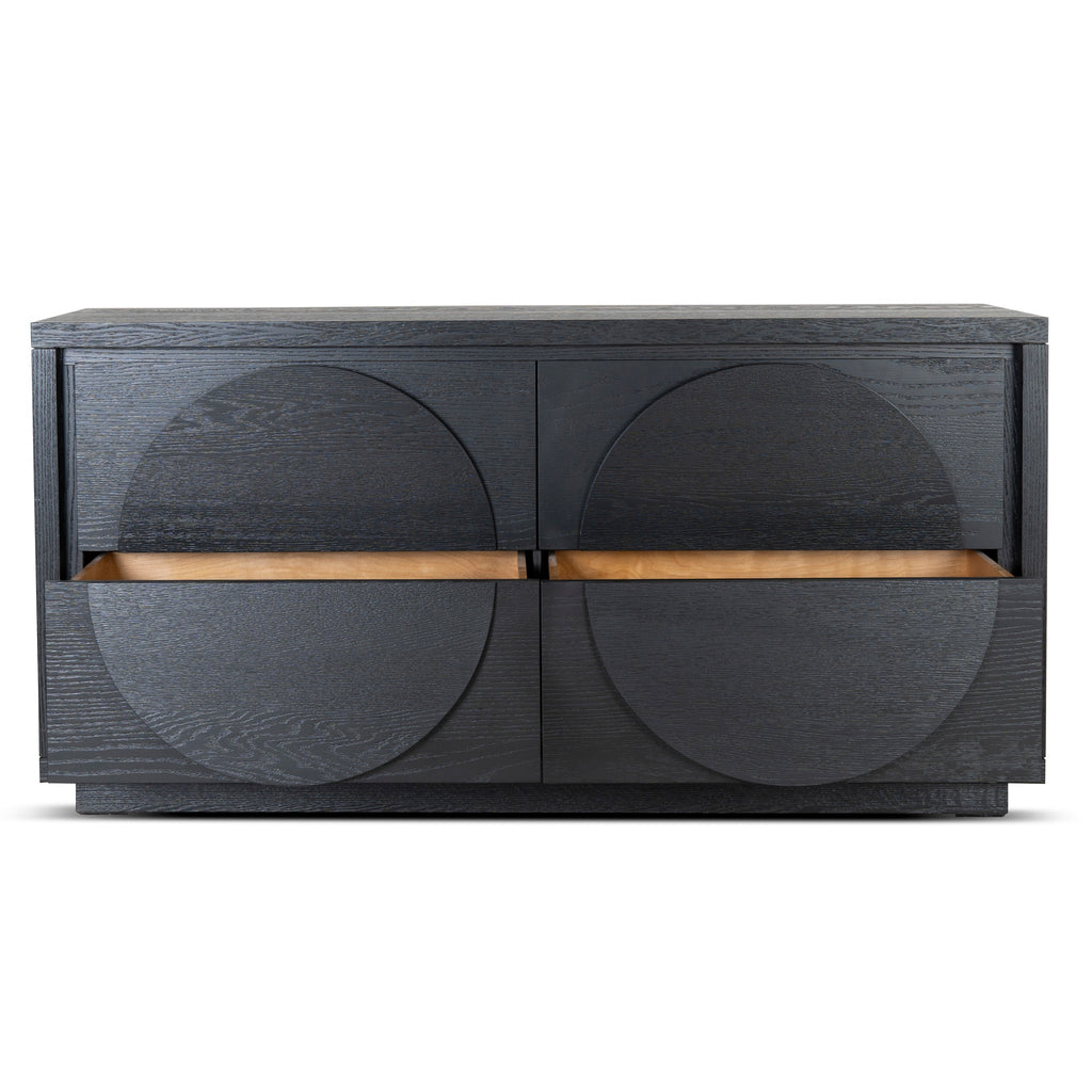 1.6m Padova Dressing Unit - Textured Espresso Black