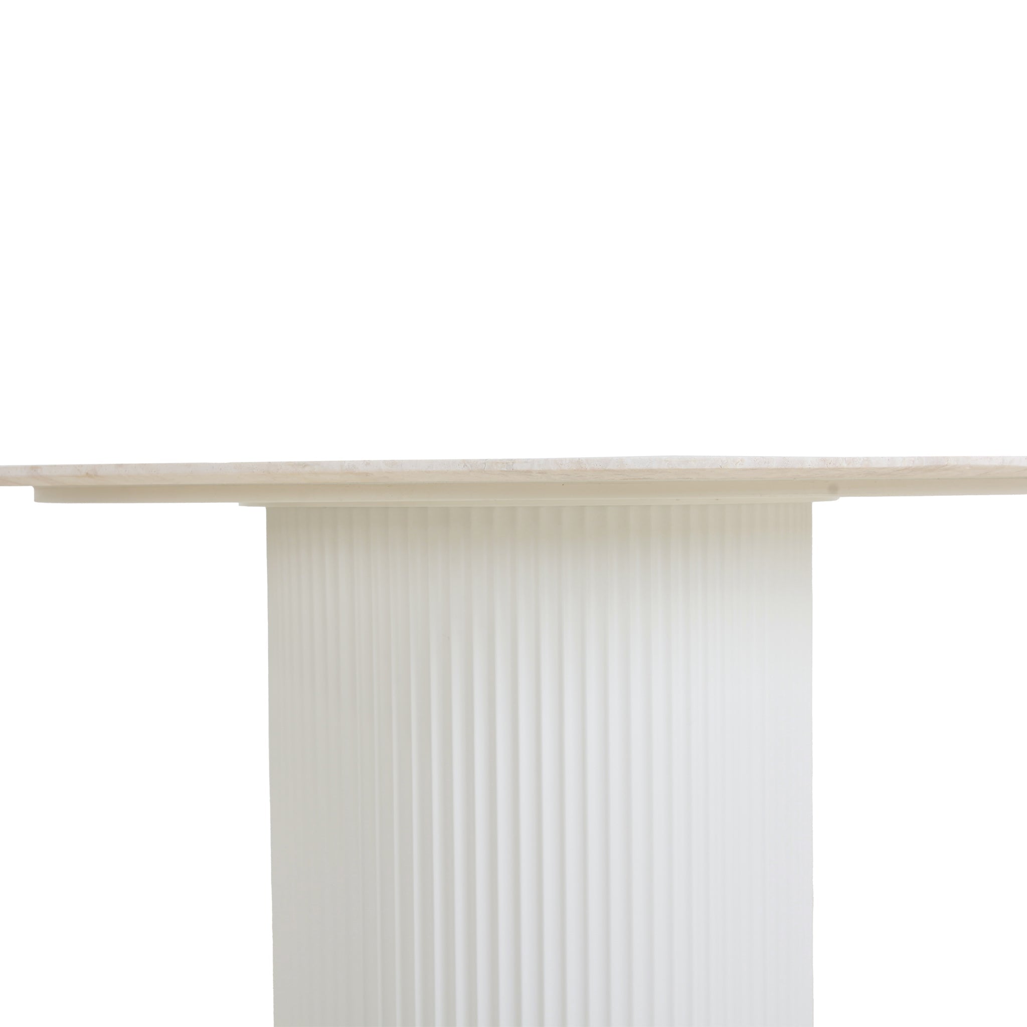 1.2m Round Travertine Siena Dining Table - White