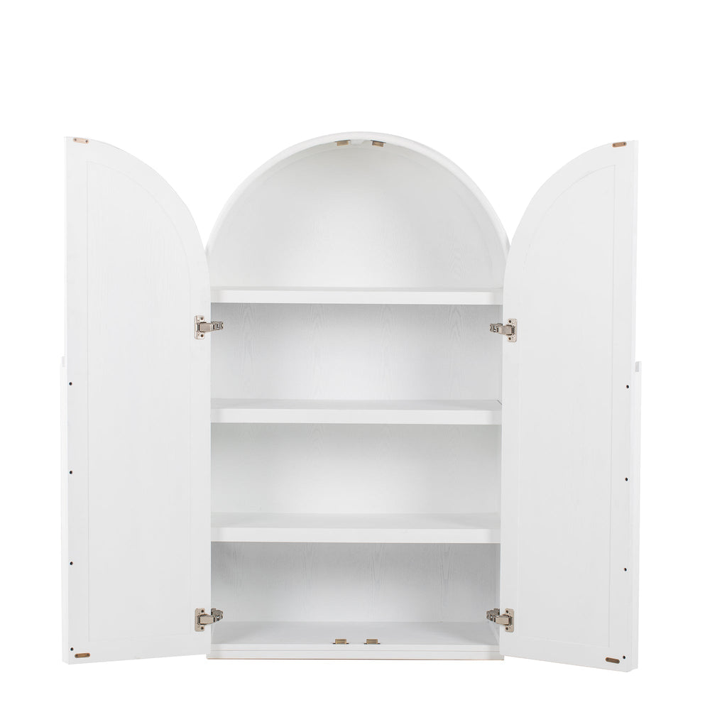Ash Genova Curve Cabinet - White