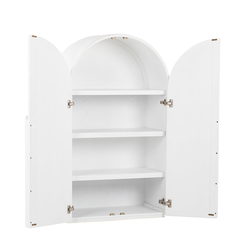 Ash Genova Curve Cabinet - White