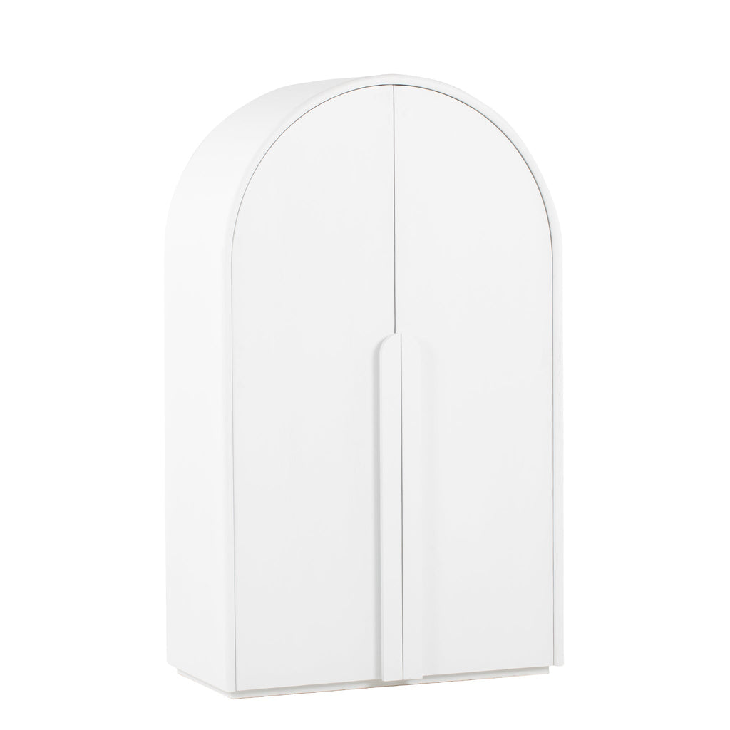 Ash Genova Curve Cabinet - White