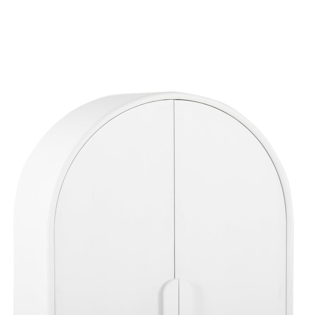 Ash Genova Curve Cabinet - White