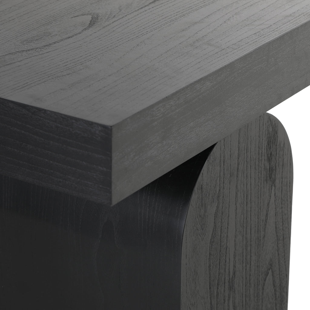 1.9m New Elm Ferrara Console Table - Full Black