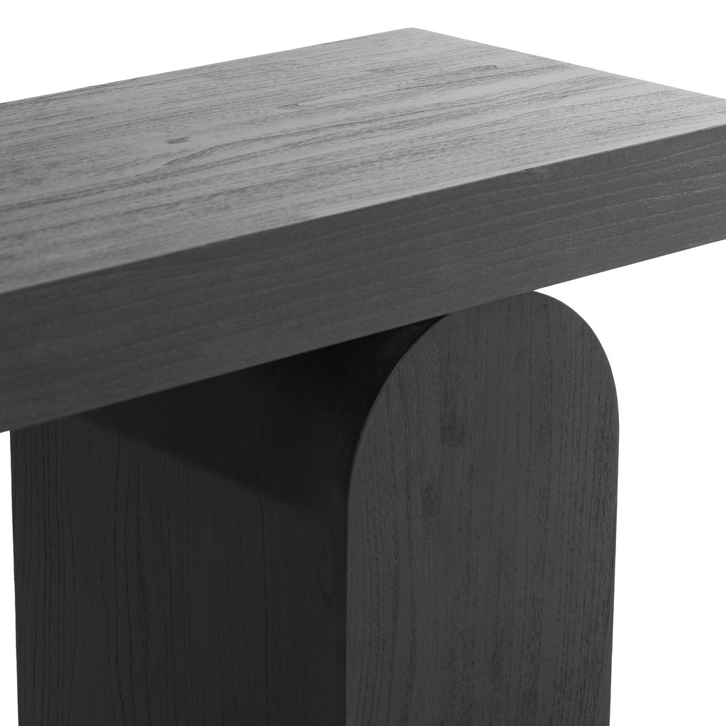 1.9m New Elm Ferrara Console Table - Full Black