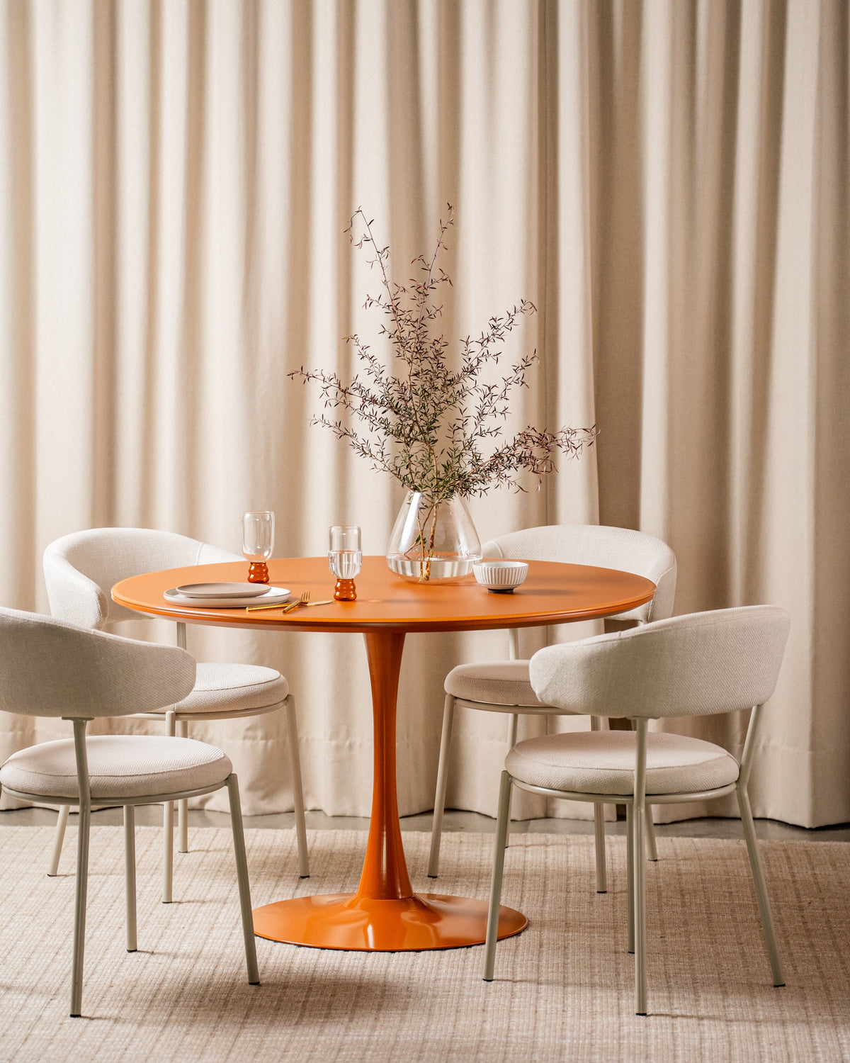 Elvane Dining Table Matte Pumpkin