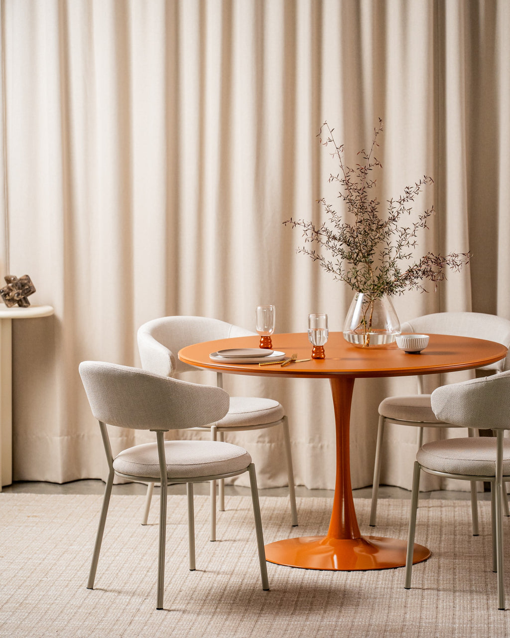 Elvane Dining Table Matte Pumpkin