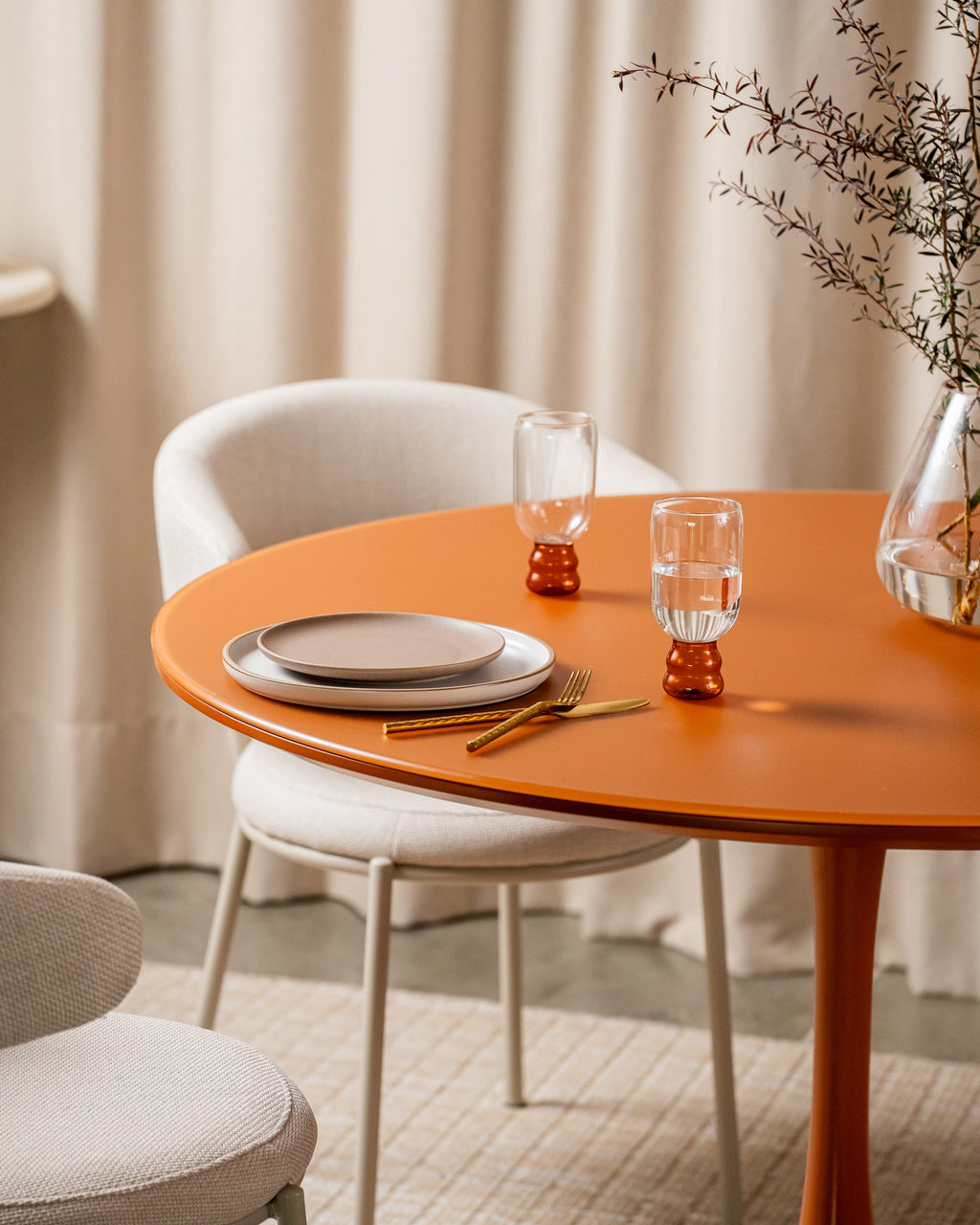 Elvane Dining Table Matte Pumpkin