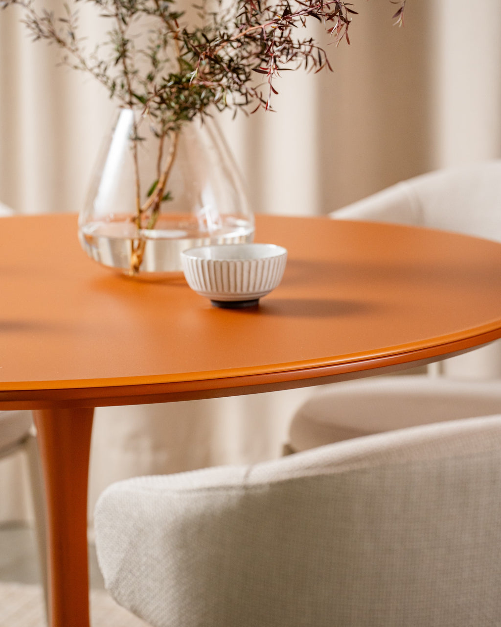 Elvane Dining Table Matte Pumpkin