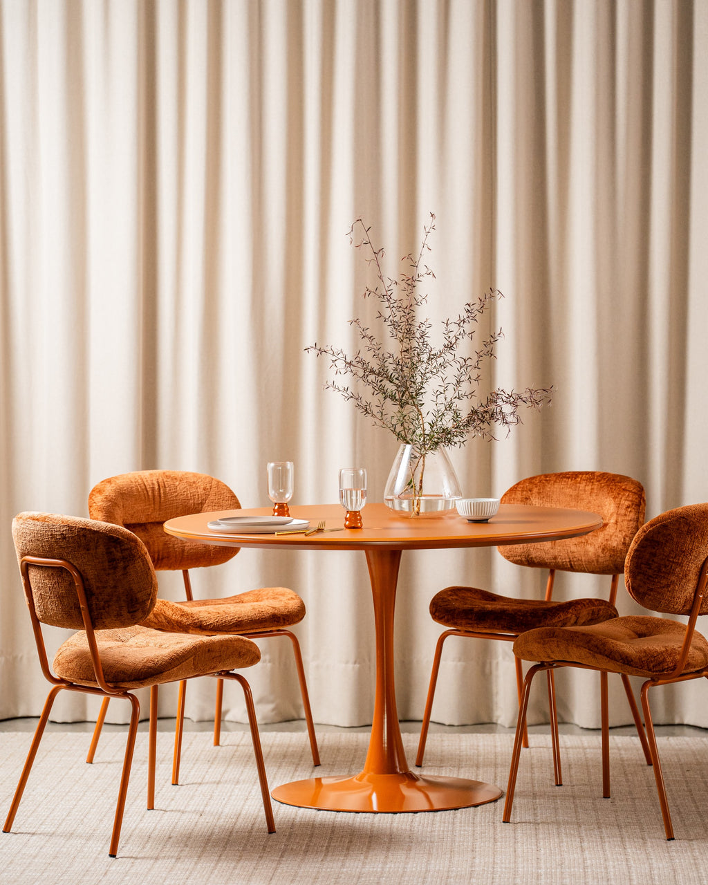 Elvane Dining Table Matte Pumpkin