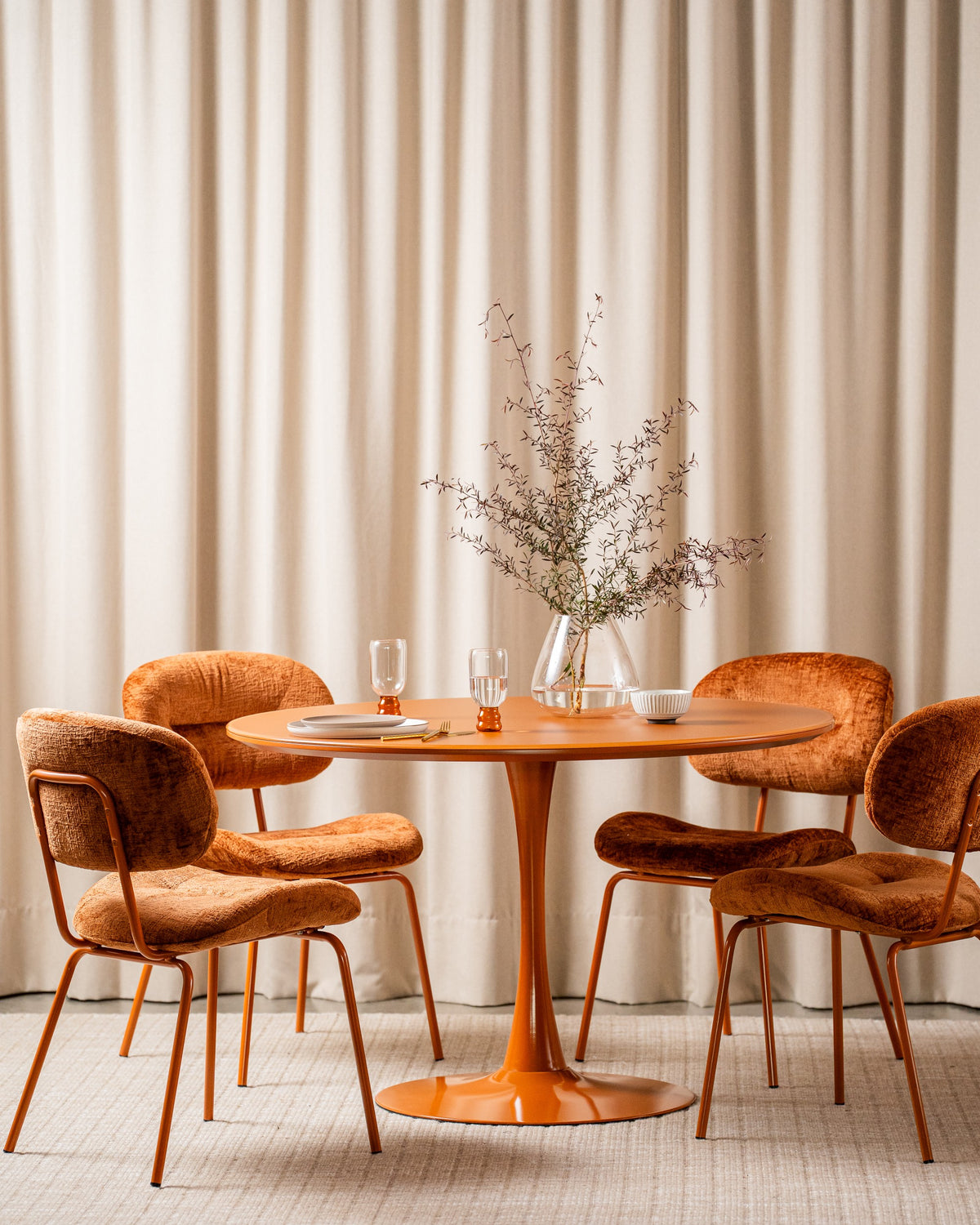 Elvane Dining Table Matte Pumpkin