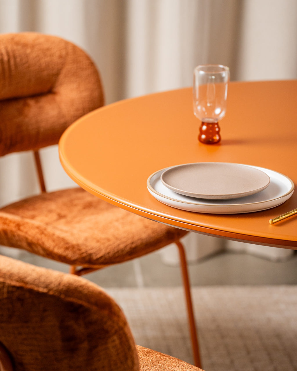 Elvane Dining Table Matte Pumpkin