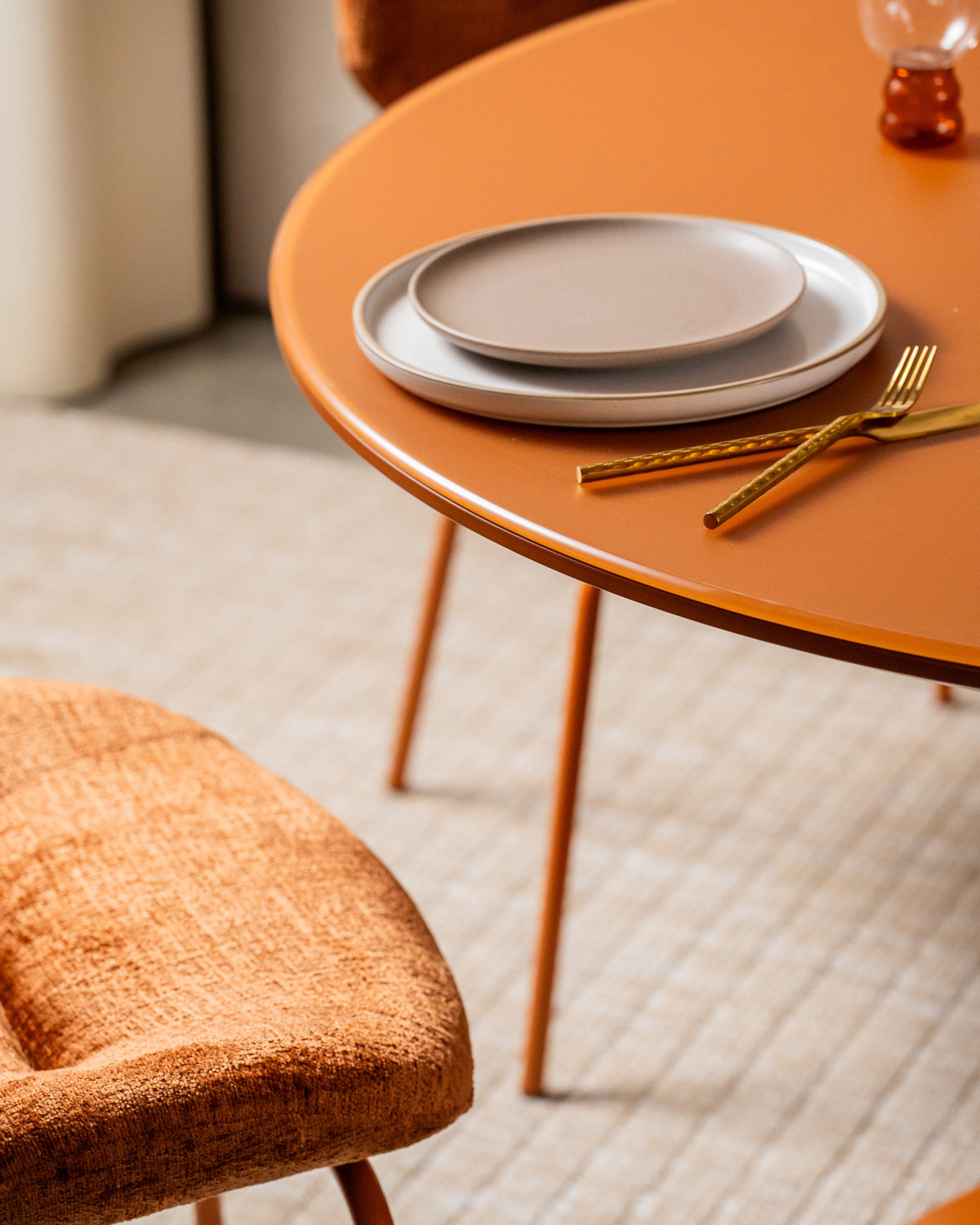 Elvane Dining Table Matte Pumpkin
