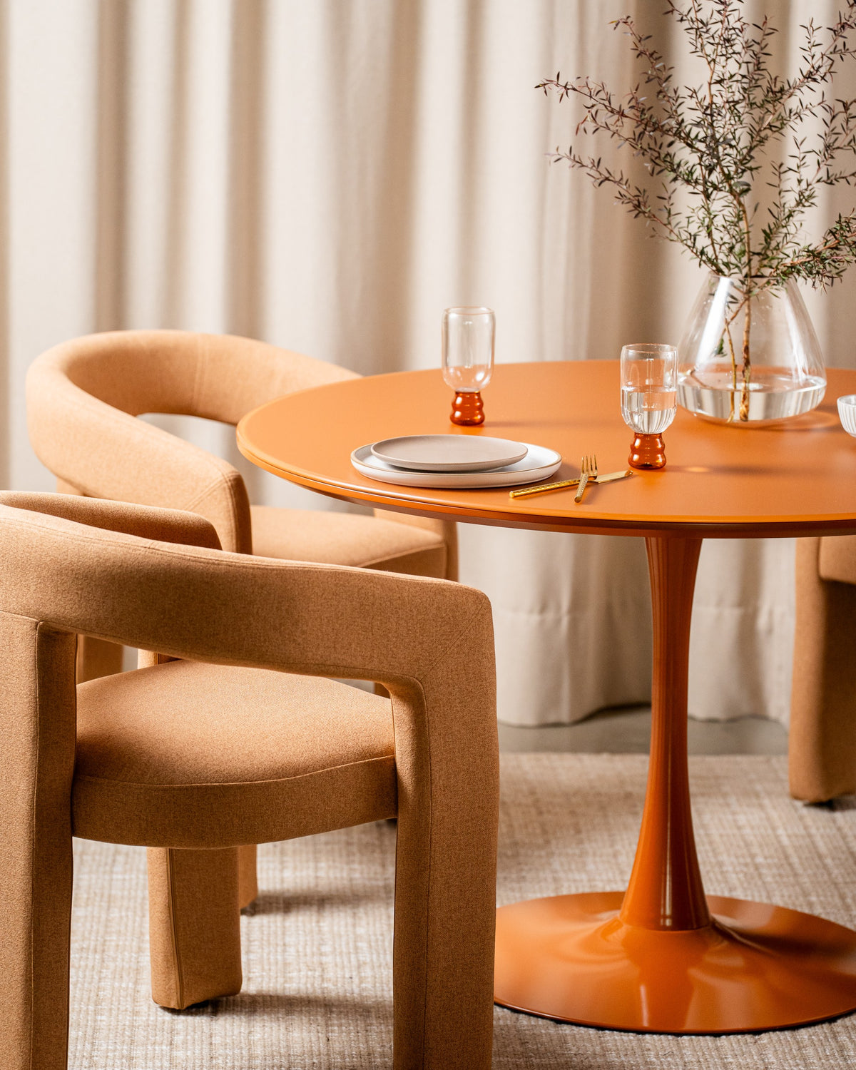 Elvane Dining Table Matte Pumpkin