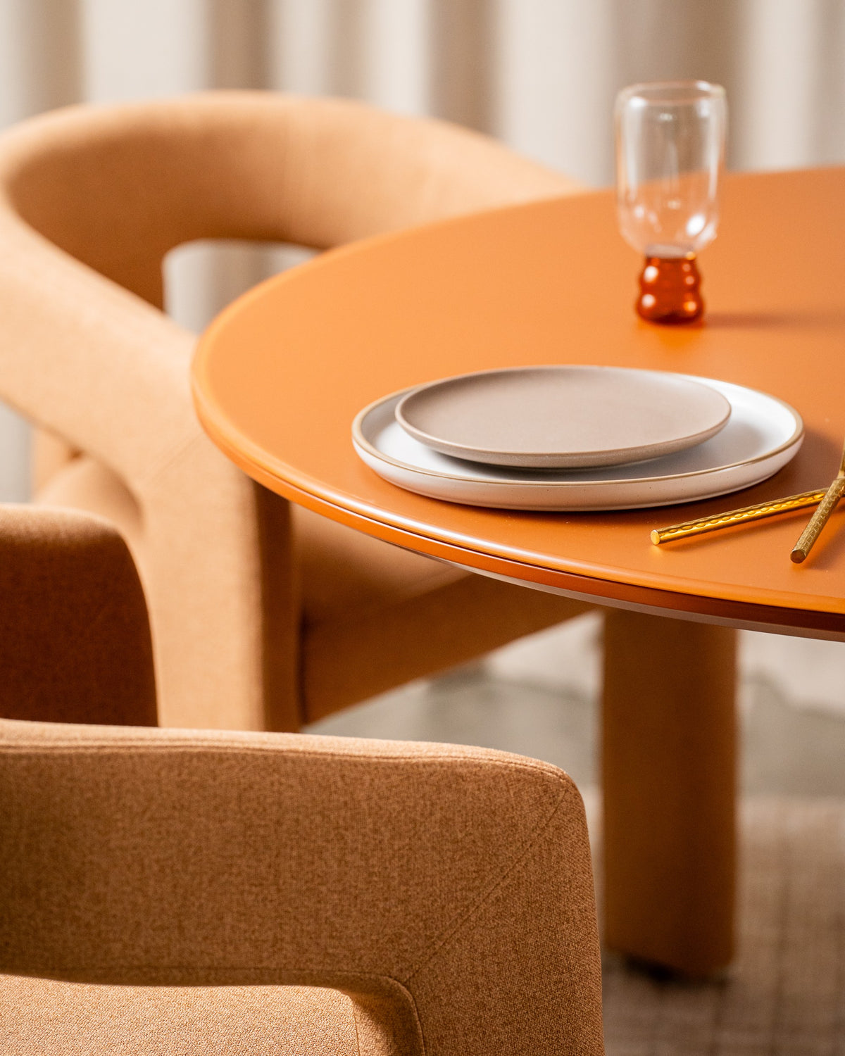 Elvane Dining Table Matte Pumpkin