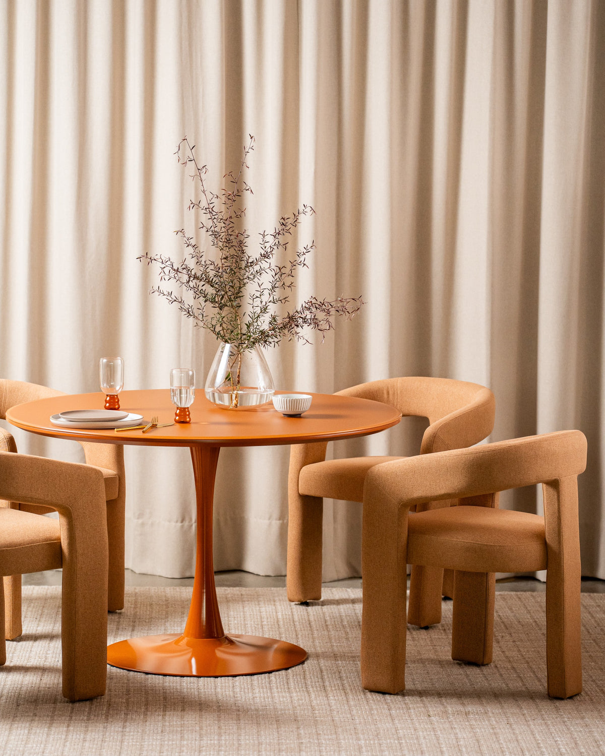 Elvane Dining Table Matte Pumpkin