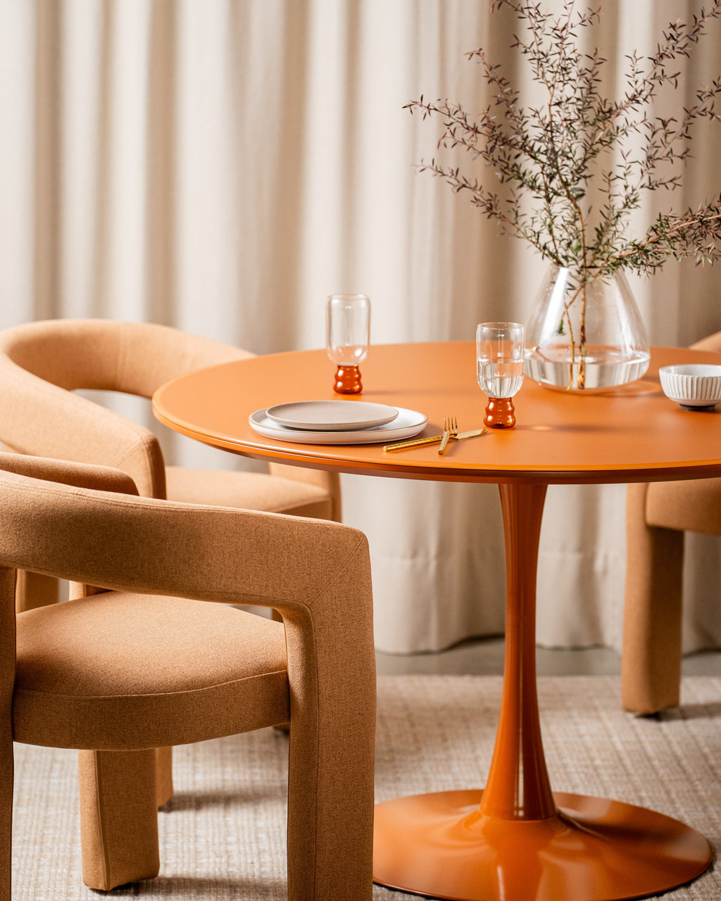 Elvane Dining Table Matte Pumpkin